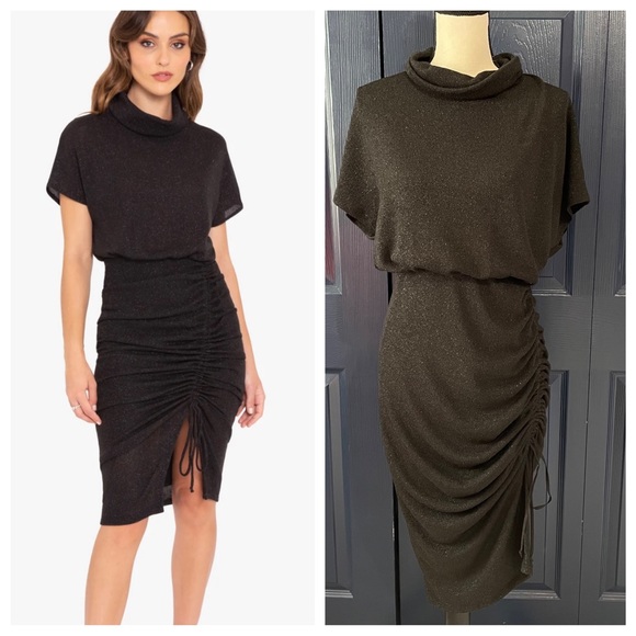 black halo iliana ruched sheath dress Black Halo